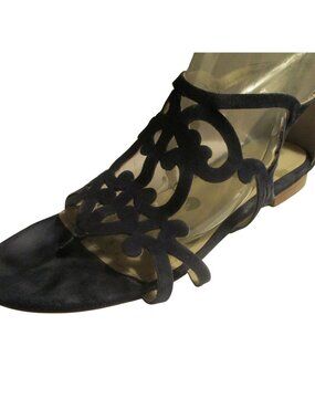 Boden Blue Suede Open-Toe Sandals With Cutout Design - Size 37